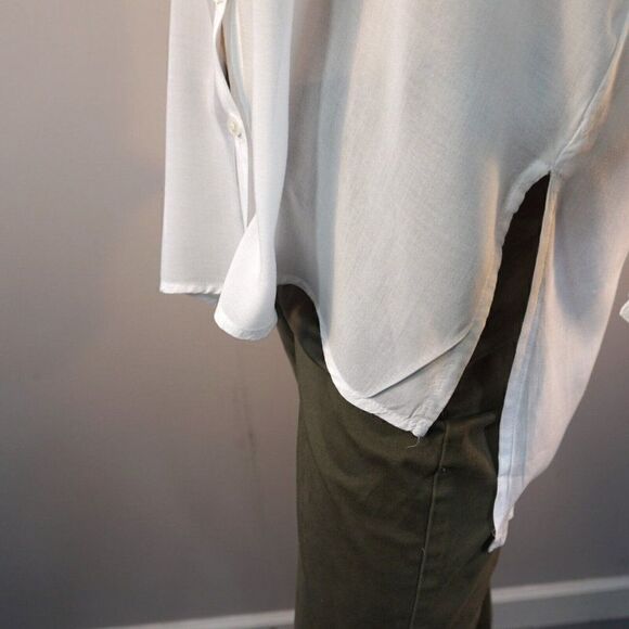 Pacsun LA Hearts Boyfriends Shirt White Button Down Oversized Sz M Paper Thin - Picture 4 of 10